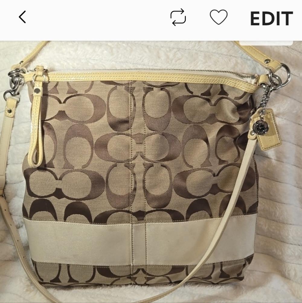 Coach Brown and Cream Signature Shoulder/Crossbody Bag - Picture 11 of 11